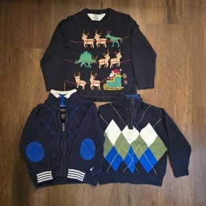 Hartstrings Festive Navy and Blue Sweater Trio
